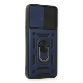 Newface Samsung Galaxy A03S Kılıf Pars Lens Yüzüklü Silikon - Lacivert