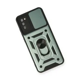 Newface Samsung Galaxy A03S Kılıf Pars Lens Yüzüklü Silikon - Yeşil