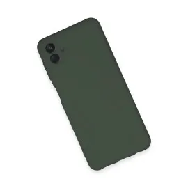 Newface Samsung Galaxy A04E Kılıf Nano Içi Kadife Silikon - Koyu Yeşil