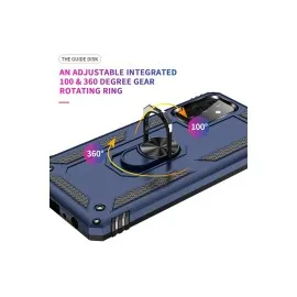 Newface Samsung Galaxy A72 Kılıf Sofya Yüzüklü Silikon Kapak - Lacivert