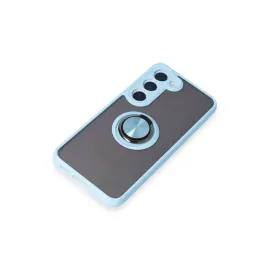 Newface Samsung Galaxy S23 Kılıf Montreal Yüzüklü Silikon Kapak - Buz Mavi