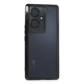 Newface Vivo V29 Lite Kılıf Razer Lensli Silikon - Siyah