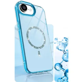 Newface Apple Iphone 16E Live Diamond Magsafe Kapak - Mavi