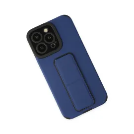 Newface Iphone 13 Pro Kılıf Mega Standlı Silikon - Mavi