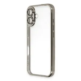 Newface Iphone 16 Plus Kılıf Razer Lensli Silikon - Titanyum Gri