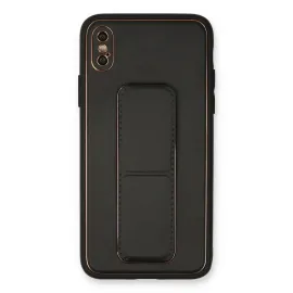 Newface Iphone Xs Max Kılıf Coco Deri Standlı Kapak - Siyah