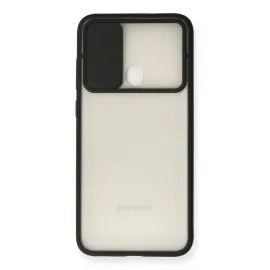 Newface Samsung Galaxy A11 Kılıf Palm Buzlu Kamera Sürgülü Silikon - Siyah