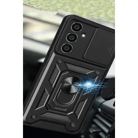 Newface Samsung Galaxy A15 4G Kılıf Pars Lens Yüzüklü Silikon - Gold