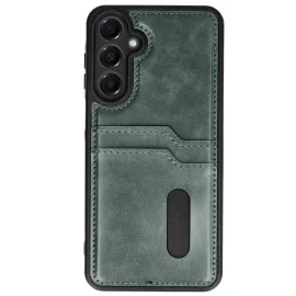 Newface Samsung Galaxy A26 Kılıf Sara Kartvizitli Deri Kılıf - Koyu Yeşil