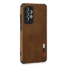 Newface Samsung Galaxy A72 Kılıf Loop Deri Silikon - Kahverengi