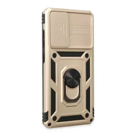 Newface Samsung Galaxy A72 Kılıf Pars Lens Yüzüklü Silikon - Gold