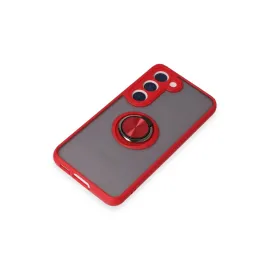 Newface Samsung Galaxy S23 Kılıf Montreal Yüzüklü Silikon Kapak - Kırmızı