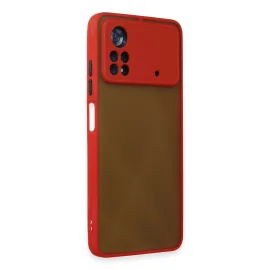 Newface Xiaomi Poco X4 Pro 5G Kılıf Montreal Silikon Kapak - Kırmızı