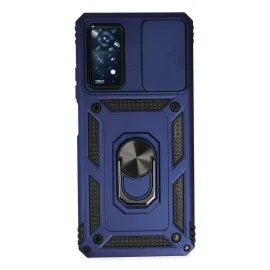 Newface Xiaomi Redmi Note 11 Pro Kılıf Pars Lens Yüzüklü Silikon - Lacivert
