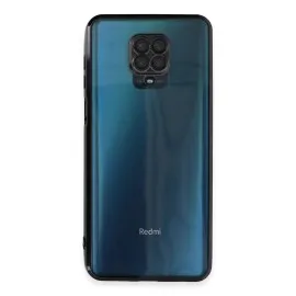 Newface Xiaomi Redmi Note 9 Pro Kılıf Razer Lensli Silikon - Siyah