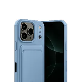 Newface Apple Iphone 17 Pro Kelvin Kartvizitli Silikon - Mavi