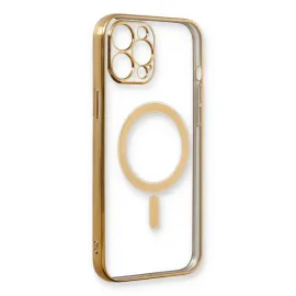 Newface Iphone 12 Pro Kılıf Magneticsafe Lazer Silikon - Gold