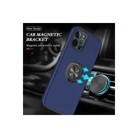 Newface Iphone 12 Pro Max Kılıf Elit Yüzüklü Kapak - Lacivert