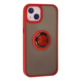 Newface Iphone 13 Kılıf Montreal Yüzüklü Silikon Kapak - Kırmızı