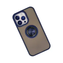 Newface Iphone 13 Pro Max Kılıf Montreal Yüzüklü Silikon Kapak - Lacivert