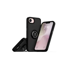 Newface Iphone 16E Kılıf Montreal Yüzüklü Silikon Kapak - Siyah