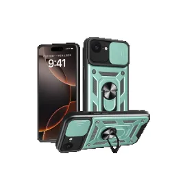 Newface Iphone 16E Kılıf Pars Lens Yüzüklü Silikon - Yeşil