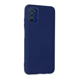 Newface Samsung Galaxy A03S Kılıf Lansman Glass Kapak - Sky Blue