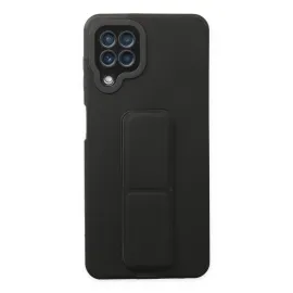 Newface Samsung Galaxy A22 Kılıf Mega Standlı Silikon - Siyah