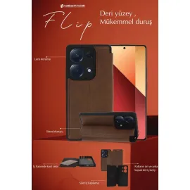 Newface Samsung Galaxy A26 Kılıf Flip Cover - Kırmızı