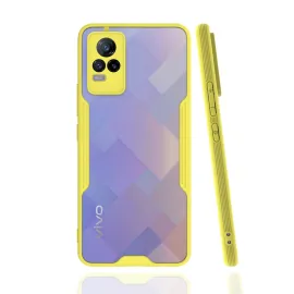 Newface Vivo V21E Kılıf Platin Silikon - Sarı