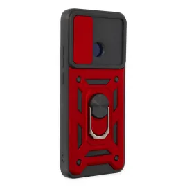 Newface Xiaomi Redmi 10C Kılıf Pars Lens Yüzüklü Silikon - Kırmızı