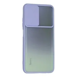 Newface Xiaomi Redmi Note 10 Kılıf Palm Buzlu Kamera Sürgülü Silikon - Lila