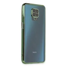 Newface Xiaomi Redmi Note 9 Pro Kılıf Razer Lensli Silikon - Yeşil