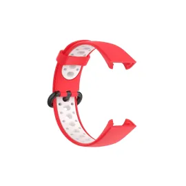 Newface Xiaomi Redmi Watch 2 Spor Delikli Kordon - Kırmızı-Beyaz