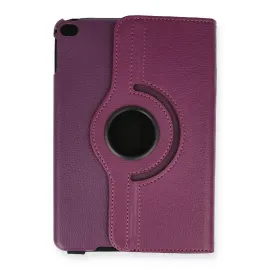 Newface iPad Mini 4 Kılıf 360 Tablet Deri Kılıf - Mürdüm