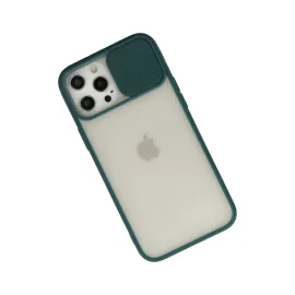 Newface Iphone 12 Pro Max Kılıf Palm Buzlu Kamera Sürgülü Silikon - Yeşil