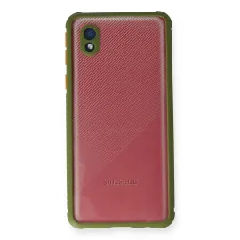 Newface Samsung Galaxy A01 Core Kılıf Miami Şeffaf Silikon - Yeşil