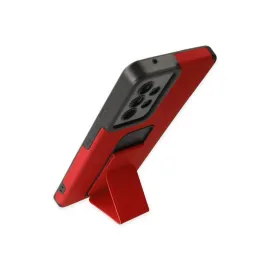 Newface Samsung Galaxy A53 5G Kılıf Mega Standlı Silikon - Kırmızı