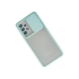 Newface Samsung Galaxy A72 Kılıf Palm Buzlu Kamera Sürgülü Silikon - Turkuaz