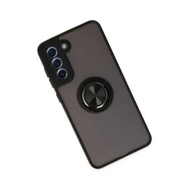 Newface Samsung Galaxy S21 Fe Kılıf Montreal Yüzüklü Silikon Kapak - Siyah