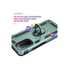 Newface Xiaomi Poco F3 Kılıf Sofya Yüzüklü Silikon Kapak - Yeşil