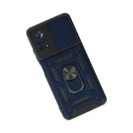 Newface Xiaomi Poco X4 Pro 5G Kılıf Pars Lens Yüzüklü Silikon - Lacivert