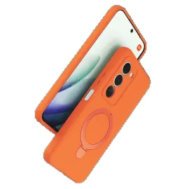 Newface Xiaomi Redmi 15 4G Regal Magsafe Standlı Kapak - Turuncu