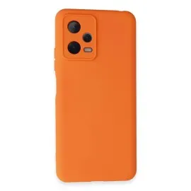 Newface Xiaomi Redmi Note 12 5G Kılıf Nano Içi Kadife Silikon - Turuncu