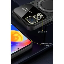 Newface Xiaomi Redmi Note 12 Pro 4G Kılıf Joy Lens Standlı Kapak - Koyu Yeşil