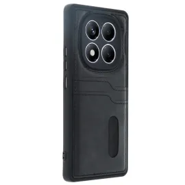 Newface Xiaomi Redmi Note 14 Pro 4G Kılıf Sara Kartvizitli Deri Kılıf - Siyah