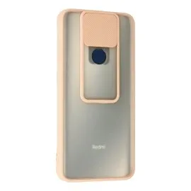 Newface Xiaomi Redmi Note 9 Kılıf Palm Buzlu Kamera Sürgülü Silikon - Pembe