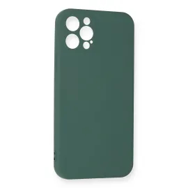 Newface Iphone 12 Pro Max Kılıf Nano Içi Kadife Silikon - Koyu Yeşil