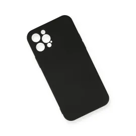 Newface iPhone 12 Pro Max Kılıf Nano içi Kadife Silikon - Siyah