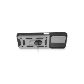 Newface Realme C35 Kılıf Pars Lens Yüzüklü Silikon - Gümüş
